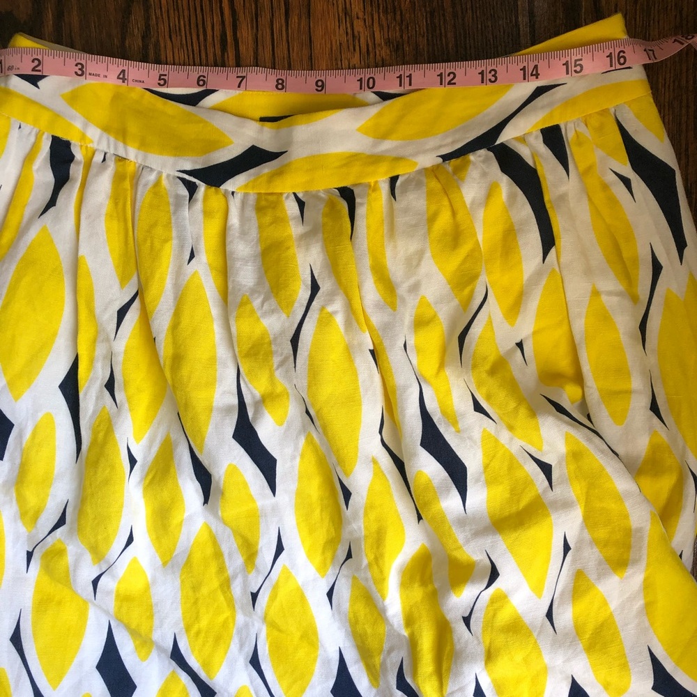 Kaari Blue Yellow Teardrop Geo Floral Skirt sz 10 - Picture 5 of 7